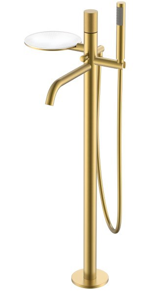Напольный смеситель для ванны Boheme Stick 129-MG.2, матовое золото