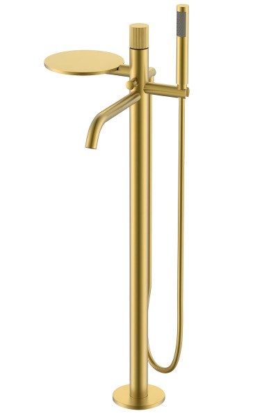 Напольный смеситель для ванны Boheme Stick 129-MG.3, матовое золото