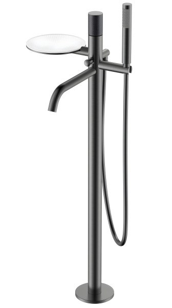 Напольный смеситель для ванны Boheme Stick 129-GM.2, оружейная сталь