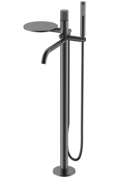 Напольный смеситель для ванны Boheme Stick 129-GM.3, оружейная сталь