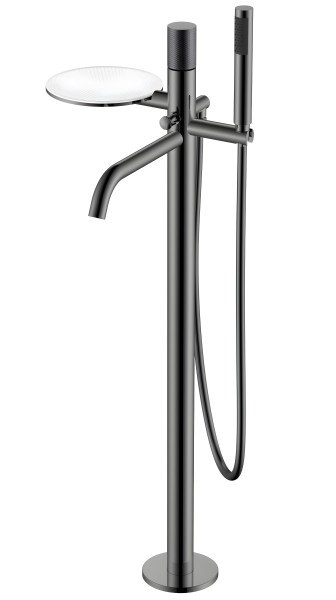 Напольный смеситель для ванны Boheme Stick 129-SGM.2, оружейная сталь