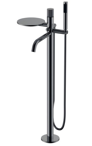 Напольный смеситель для ванны Boheme Stick 129-SGM.3, оружейная сталь