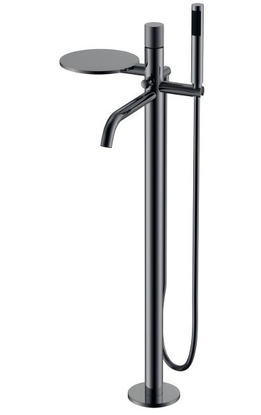 Напольный смеситель для ванны Boheme Stick 129-SGM.4, оружейная сталь