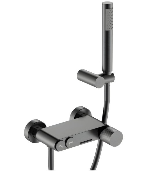 Смеситель для ванны с душем Boheme Stick 123-GM, оружейная сталь