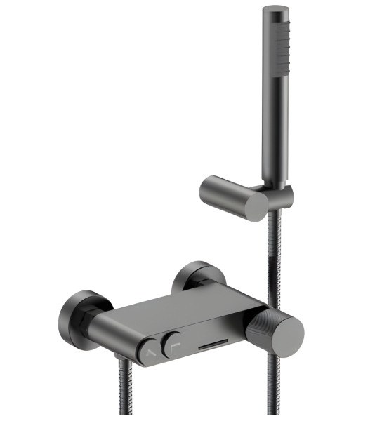 Смеситель для ванны с душем Boheme Stick 123-GM.4, оружейная сталь