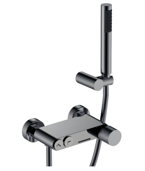 Смеситель для ванны с душем Boheme Stick 123-SGM.2, оружейная сталь