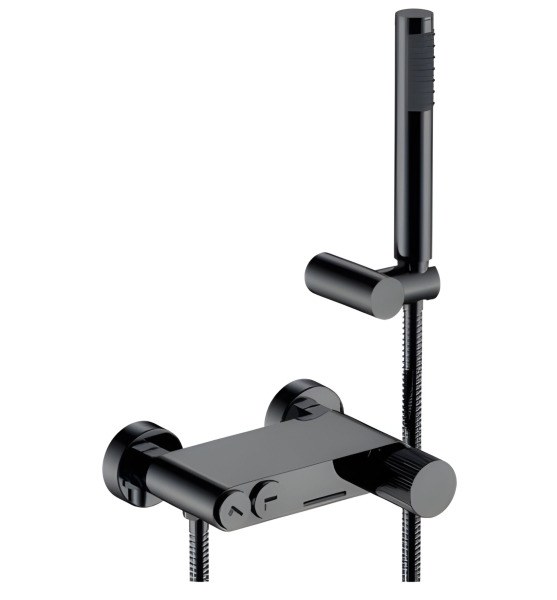 Смеситель для ванны с душем Boheme Stick 123-SGM.3, оружейная сталь