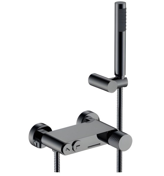 Смеситель для ванны с душем Boheme Stick 123-SGM.4, оружейная сталь