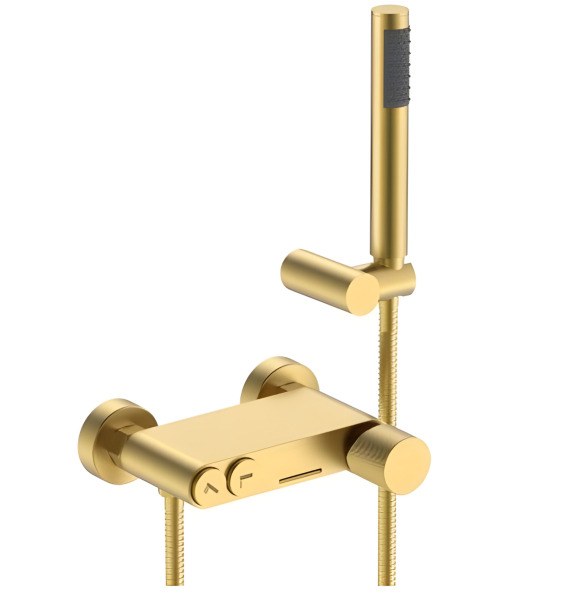 Смеситель для ванны с душем Boheme Stick 123-MG.4, матовое золото