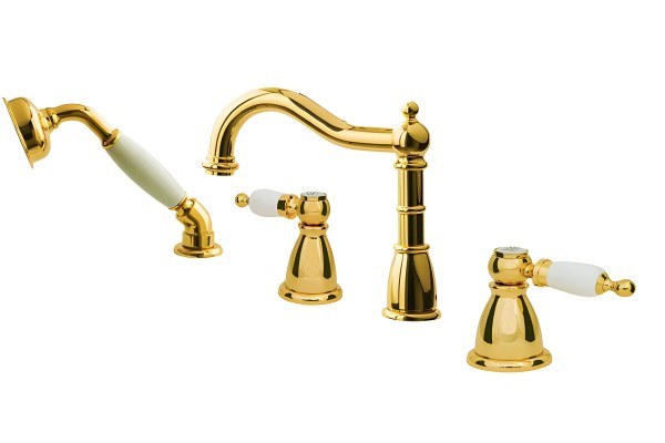 Смеситель на борт ванны Boheme Tradizionale Oro 395, золото