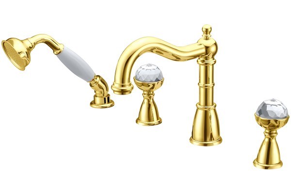 Смеситель на борт ванны Boheme Imperiale 392, золото