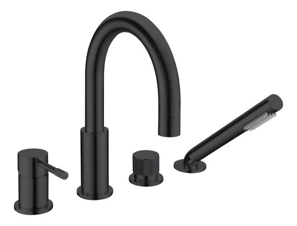 Смеситель на борт ванны Boheme Uno 460-B, черный матовый