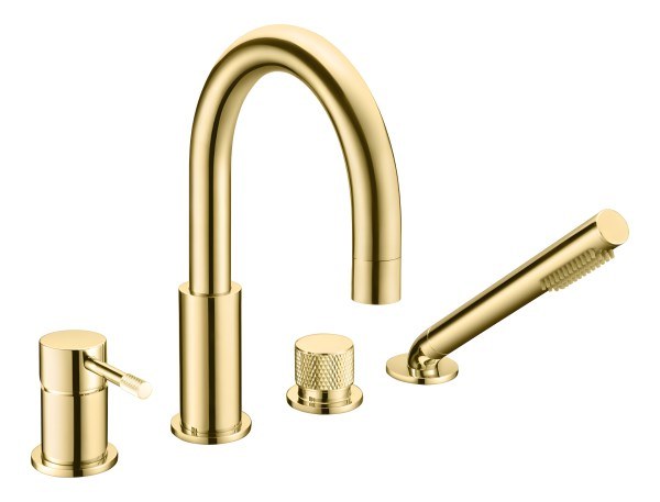 Смеситель на борт ванны Boheme Uno 460-G, золото