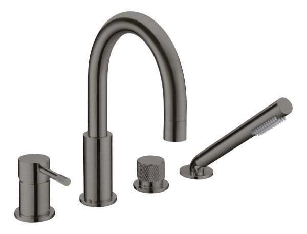 Смеситель на борт ванны Boheme Uno 460-GM, оружейная сталь