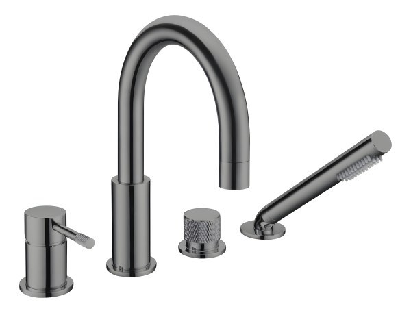 Смеситель на борт ванны Boheme Uno 460-SGM, оружейная сталь