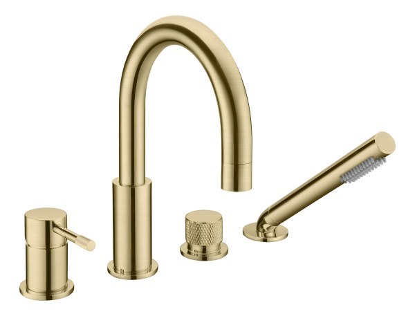 Смеситель на борт ванны Boheme Uno 460-MG, матовое золото