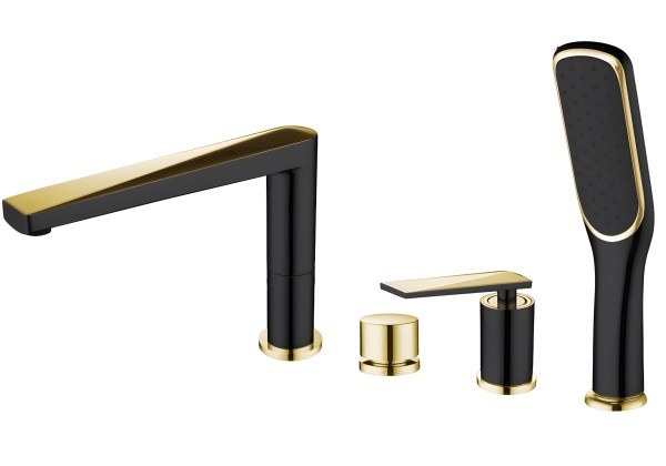 Смеситель на борт ванны Boheme Venturo 380-B, черный матовый