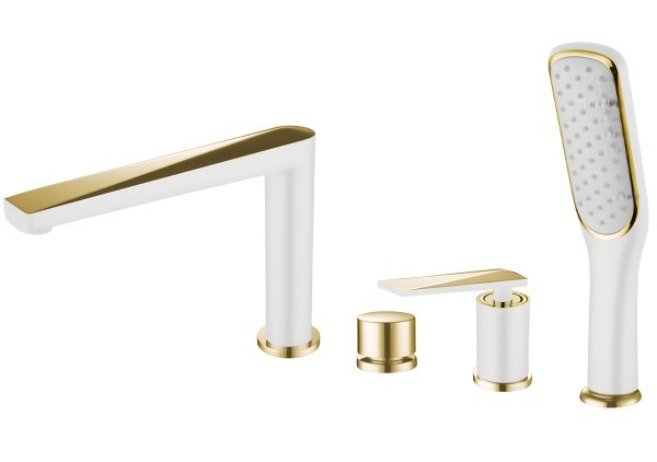 Смеситель на борт ванны Boheme Venturo 380-W, белый матовый