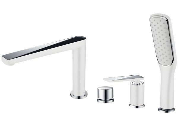 Смеситель на борт ванны Boheme Venturo 370-W, белый матовый