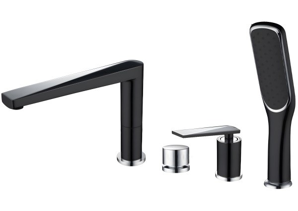 Смеситель на борт ванны Boheme Venturo 370-B, черный матовый