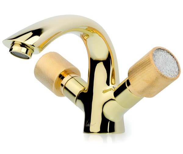 Смеситель для раковины Boheme Royal Cristal 291, золото