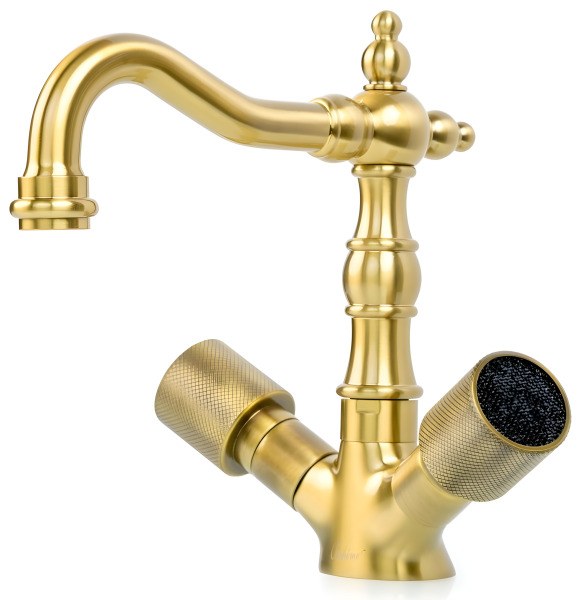 Смеситель для раковины Boheme Royal Cristal Black 312, бронза