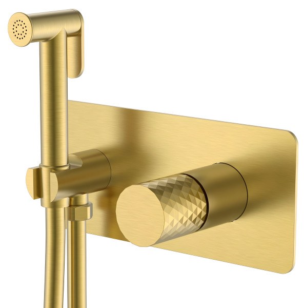 Гигиенический душ Boheme Stick 127-MG со смесителем, матовое золото