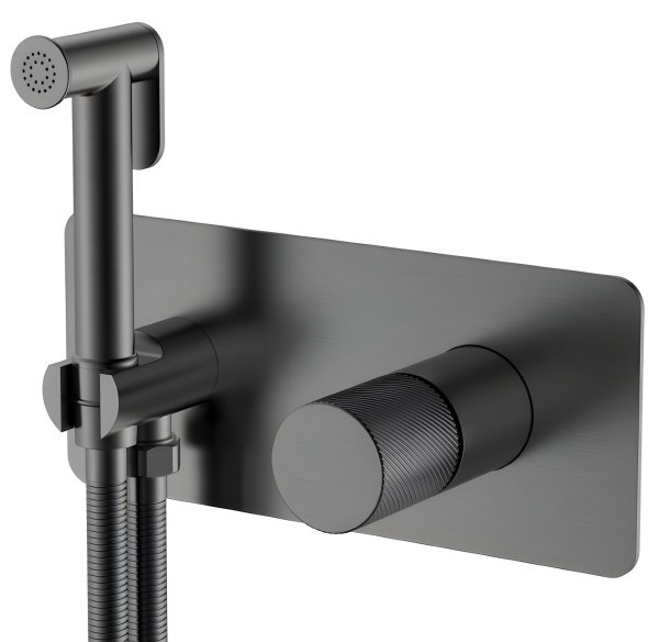 Гигиенический душ Boheme Stick 127-GM.4 со смесителем, оружейная сталь