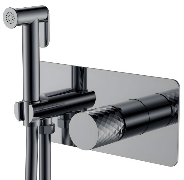 Гигиенический душ Boheme Stick 127-SGM со смесителем, оружейная сталь