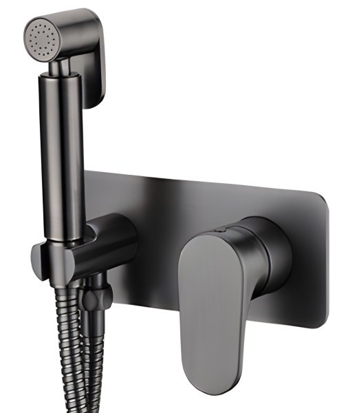 Гигиенический душ Boheme Spectre 457-GM со смесителем, оружейная сталь