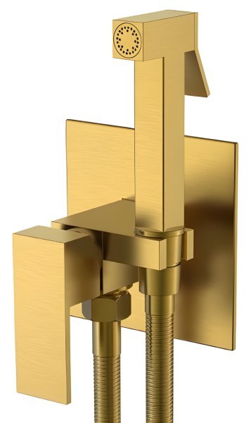 Гигиенический душ Boheme Qubic 477-BR со смесителем, бронза