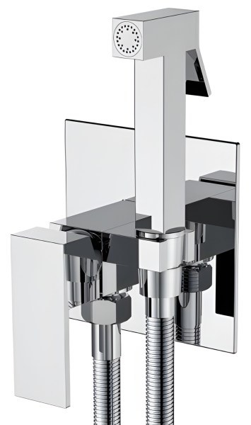 Гигиенический душ Boheme Qubic 477-CR со смесителем, хром