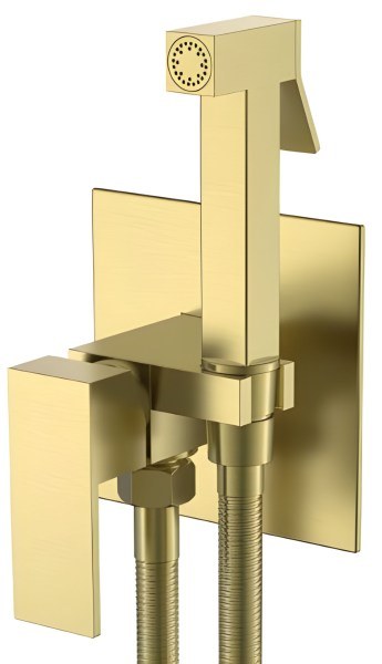 Гигиенический душ Boheme Qubic 477-MG со смесителем, матовое золото