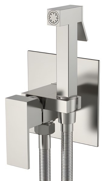 Гигиенический душ Boheme Qubic 477-NB со смесителем, никель