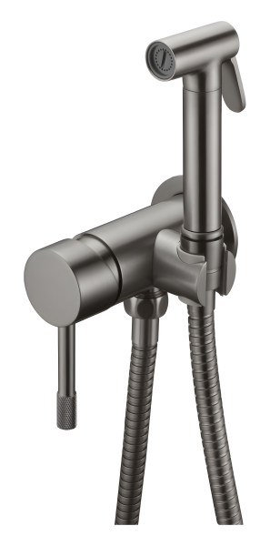 Гигиенический душ Boheme Uno 467-GM со смесителем, оружейная сталь