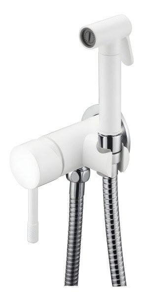 Гигиенический душ Boheme Uno 467-WCR со смесителем, белый матовый