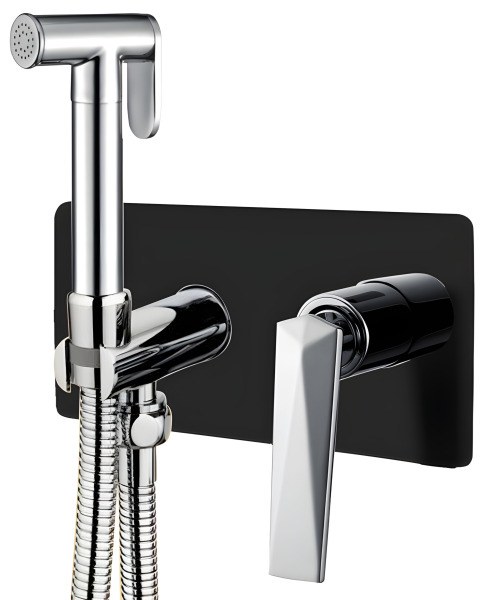 Гигиенический душ Boheme Venturo 377-B со смесителем, черный матовый