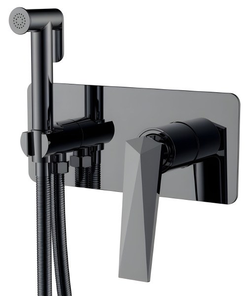 Гигиенический душ Boheme Venturo 377-SGM со смесителем, оружейная сталь