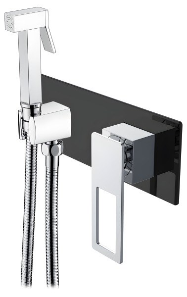 Гигиенический душ Boheme Q 147-BCR со смесителем, черный матовый