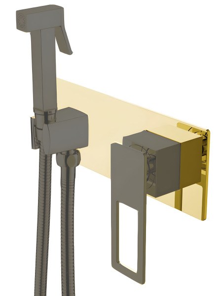 Гигиенический душ Boheme Q 147-GB со смесителем, золото