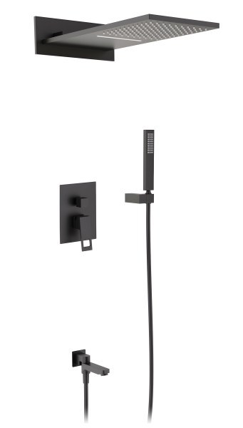 Душевая система Timo Briana SX-7119/03SM с изливом, черная матовая