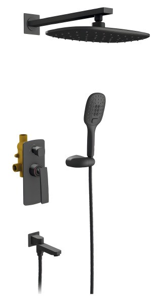 Душевая система Timo Helmi SX-4099/03SM с изливом, черная матовая