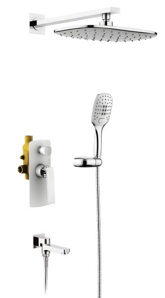 Душевая система Timo Helmi SX-4099/00-16SM с изливом, белая матовая