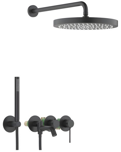 Душевая система Timo Saona SX-2348/03SM с изливом, черная матовая