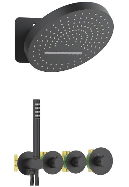 Душевая система Timo Saona SX-2329/03SM, черная матовая