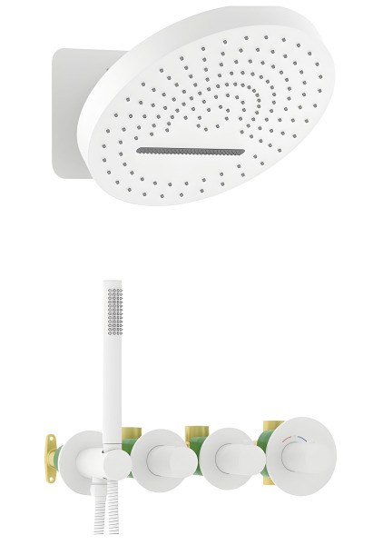Душевая система Timo Saona SX-2329/16SM, белая матовая