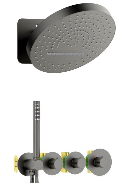 Душевая система Timo Saona SX-2329/18SM, черное золото