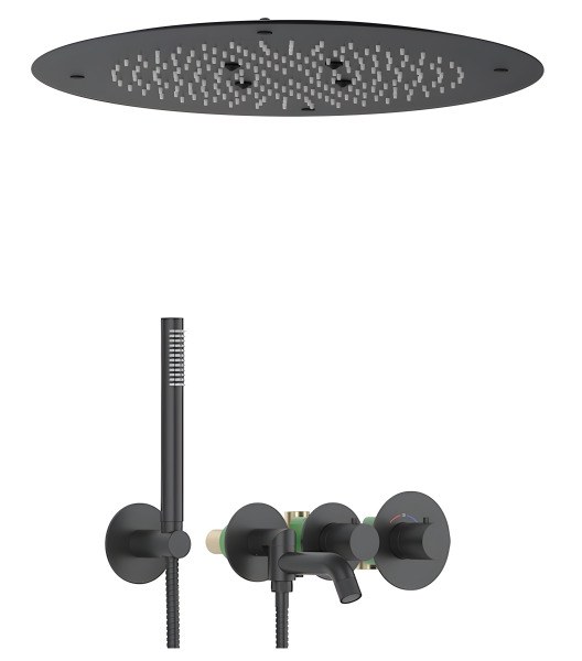 Душевая система Timo Saona SX-2358/03SM с изливом, черная матовая