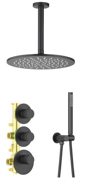 Душевая система Timo Saona SX-2399/03SM, черная матовая