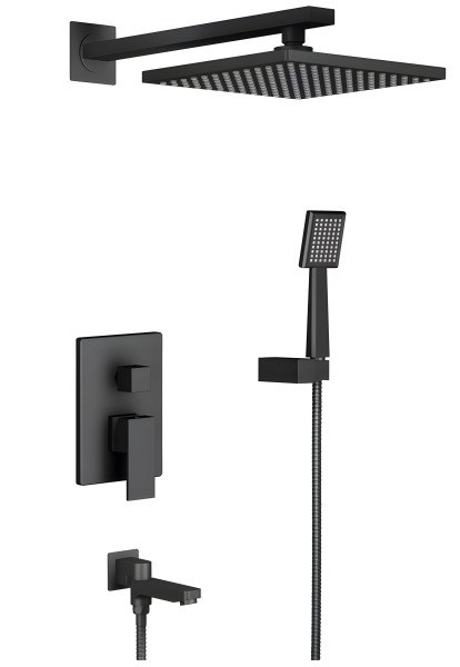 Душевая система Timo Selene SX-3069/03SM с изливом, черная матовая